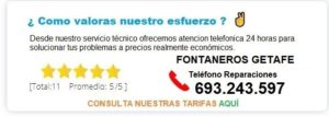 fontanero Getafe precio